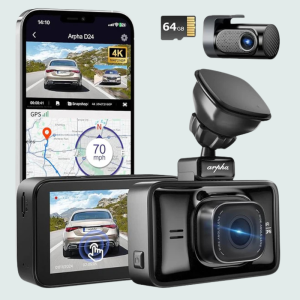 Arpha D24 4K Dash Cam Front and Rear 4K/1080P