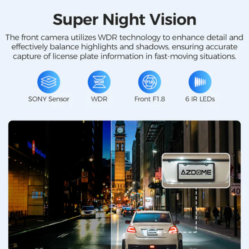 AZDOME M550 3CH Dash Cam 4K with 3.19" Screen IR Night Vision 24H Parking Mode - Image 3