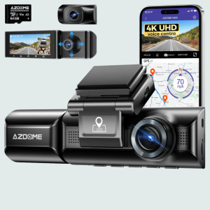 AZDOME M550 3CH Dash Cam 4K with 3.19" Screen IR Night Vision 24H Parking Mode