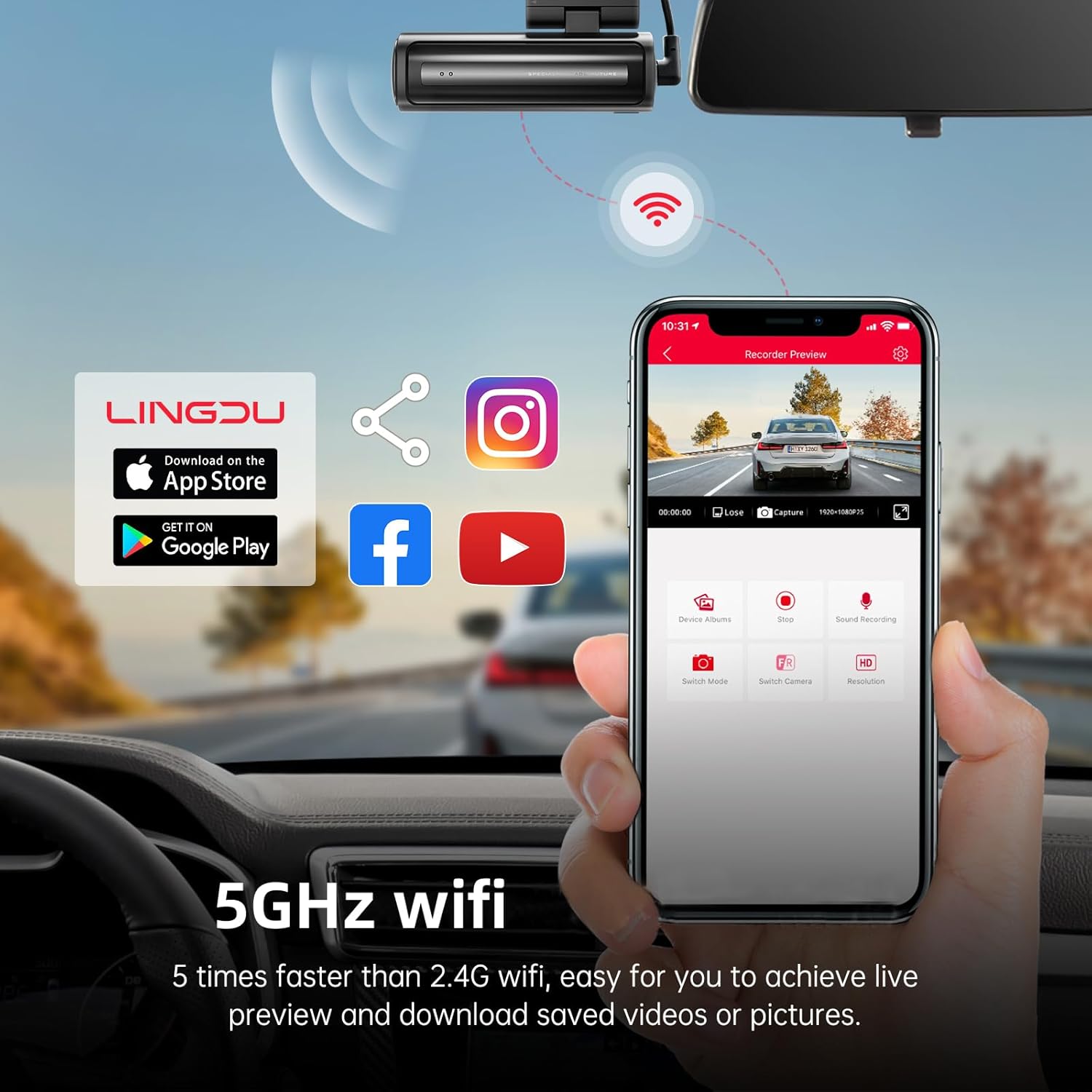 LINGDU LD02 3-Channel Display Dash Camera - Image 4